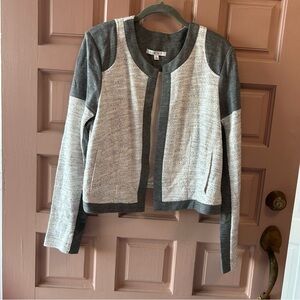 CAbi Charcoal and White Textured Jacket